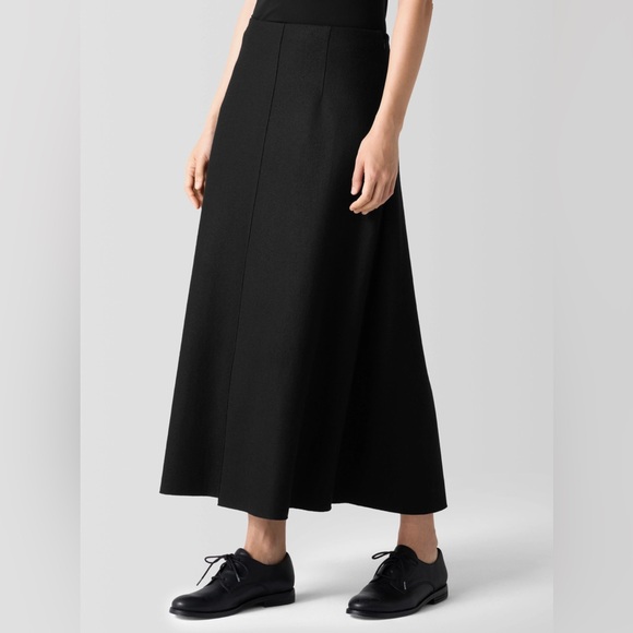EILEEN FISHER 'Felted Wool Jersey A-Line Skirt' in Regenerative Wool - Picture 3 of 10